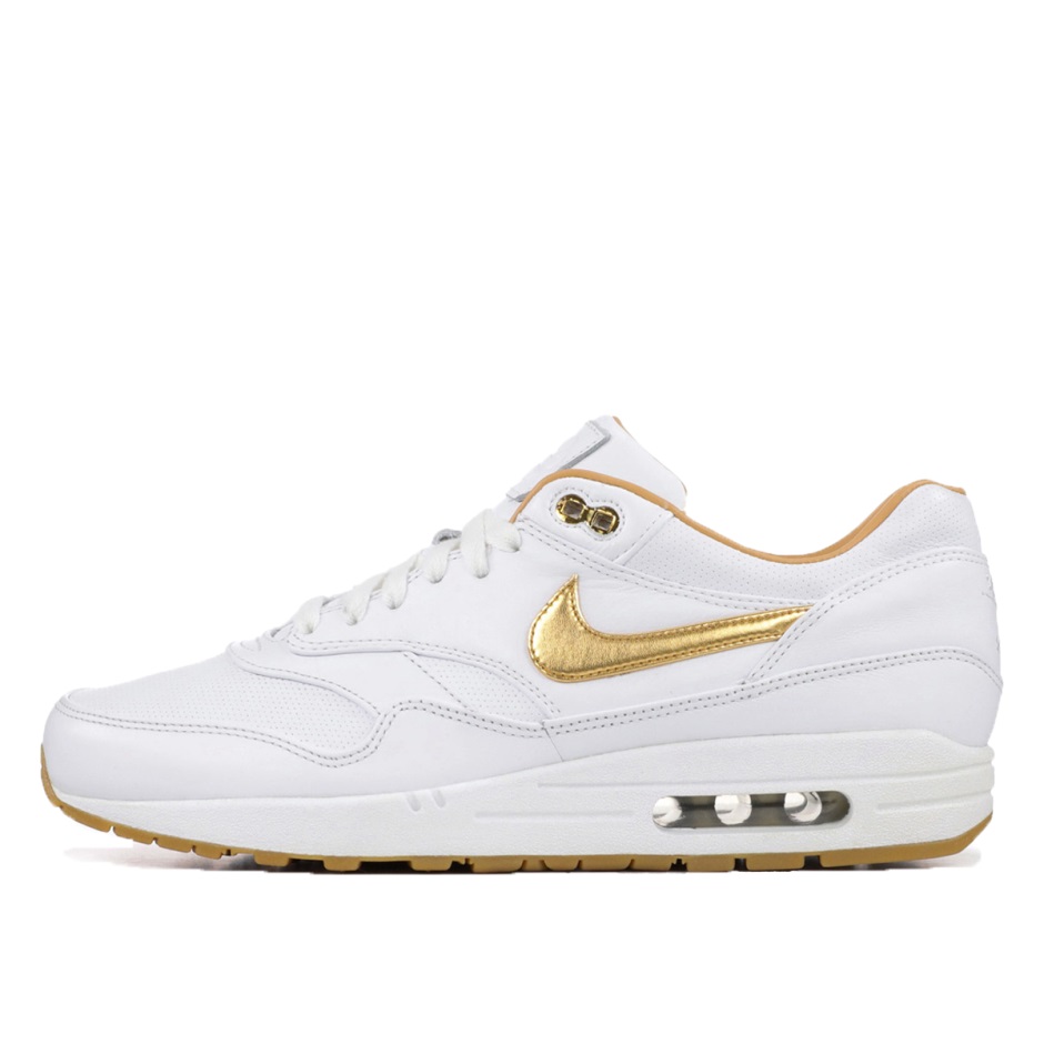 Air Max 1 Fb υφαντό λευκό μεταλλικό χρυσό (2013) Klekt