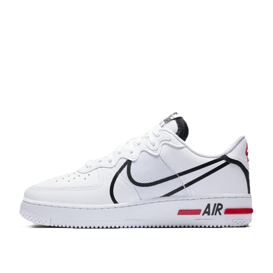 Klekt Air Force 1 React λευκό μαύρο κόκκινο