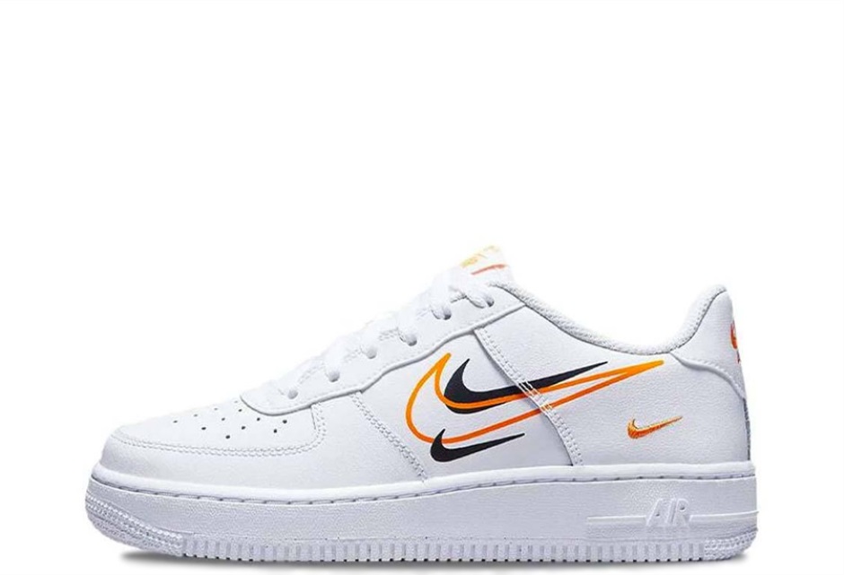 Air Force 1 Low Gs Multi Swoosh λευκό πορτοκαλί Klekt