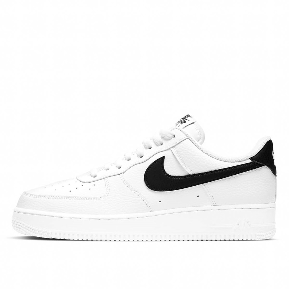 Klekt Air Force 1 Low 07 άσπρο μαύρο βοτσαλωτό δέρμα