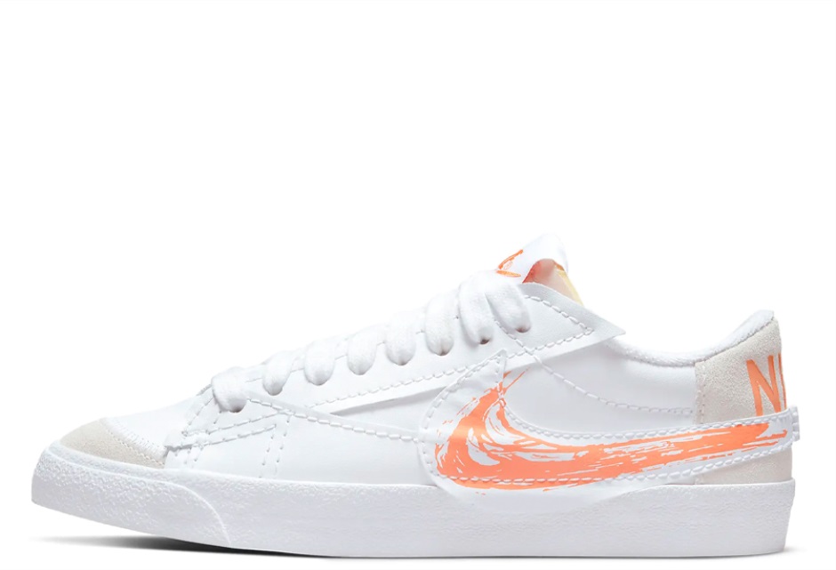 Klekt Blazer Low Jumbo Scribble Swoosh White Orange