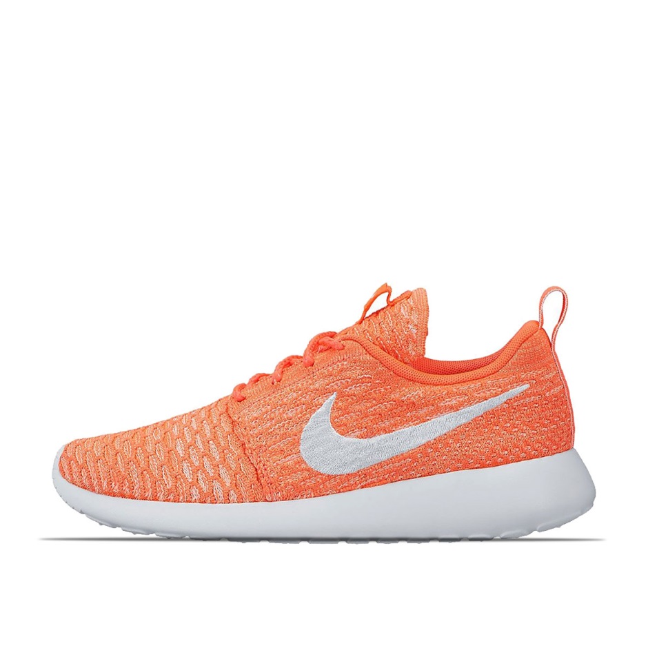 Wmns Rosherun Flyknit καυτή λάβα λευκό Klekt